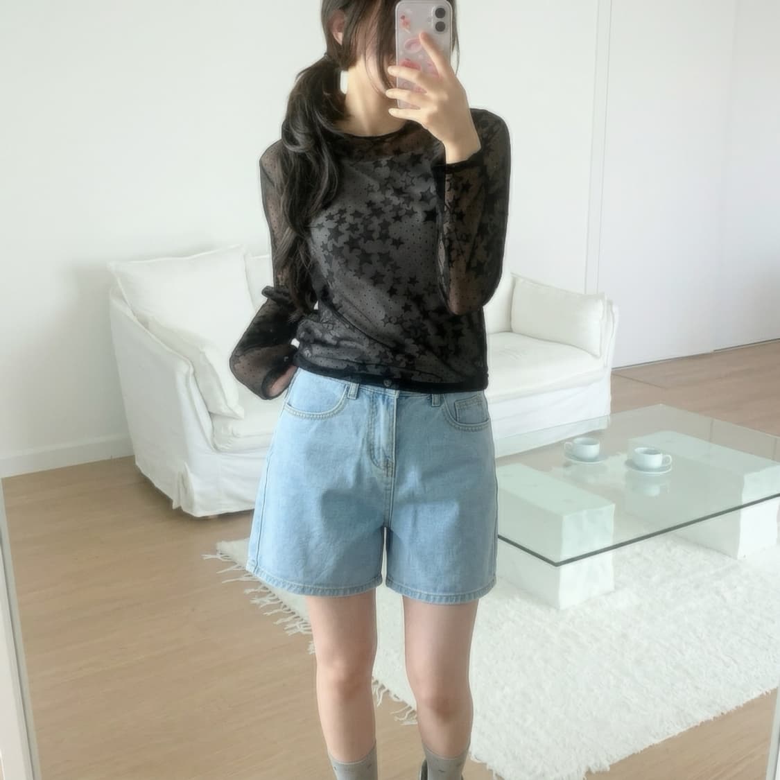 여름 연청 반바지 상품이미지2