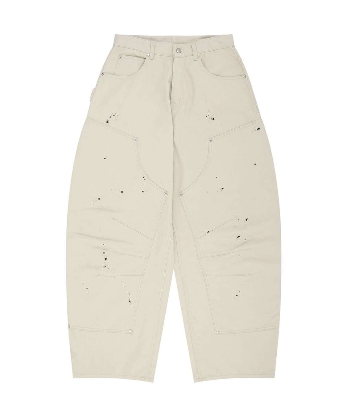 이지노이지 커브드 더블니 치노 팬츠 아이보리 2 상품이미지3