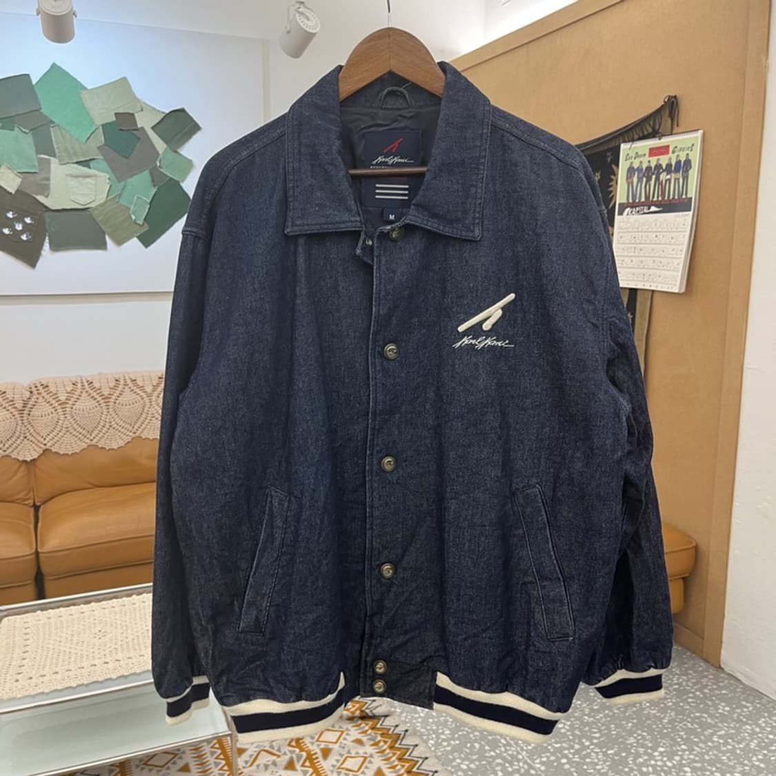칼 카니 올드스쿨 레트로 빈티지 데님 바시티 자켓 M C11023 상품이미지3