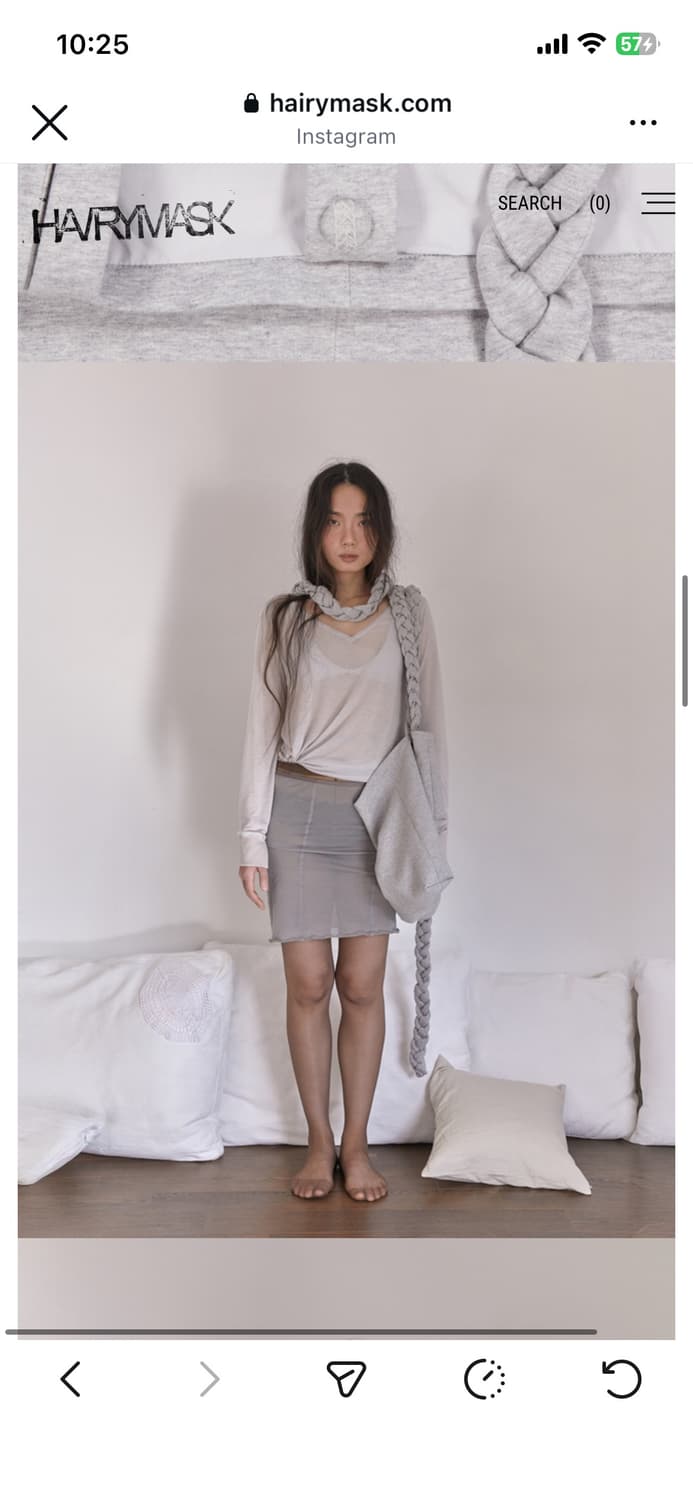 Hairymask BRAIDED SCARF BAG LARGE GRAY 상품이미지2