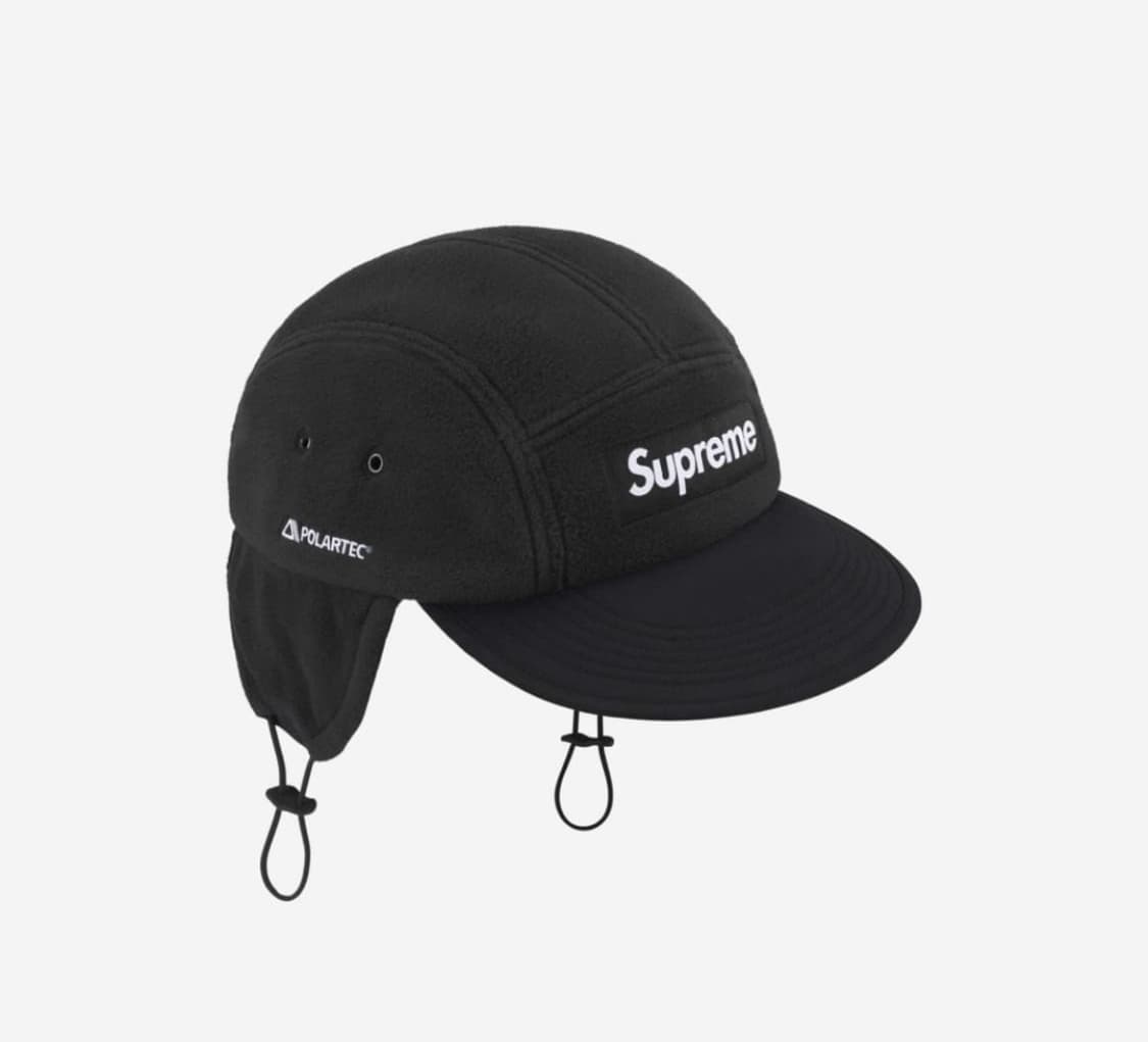 슈프림 폴라텍 이어플랩 캠프캡 블랙 24fw 상품이미지1