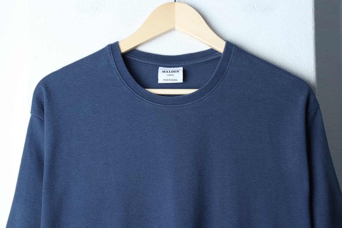 (L-XL) 몰든 반팔 티셔츠 블루 무지 기본-H33254 상품이미지3