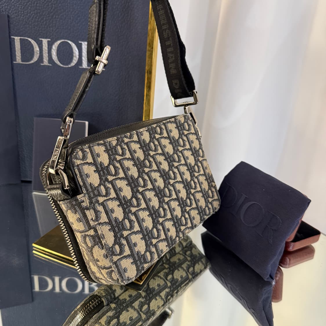 [정품] 디올 오블리크 스트랩 메신저 파우치 크로스백 상품이미지5