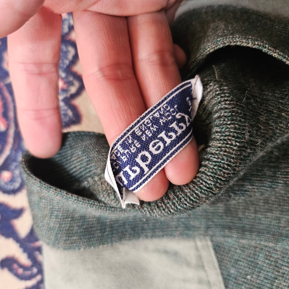 버버리 80's 코만도 울 카키 가죽 패치 블럭 가디건 자켓  상품이미지10