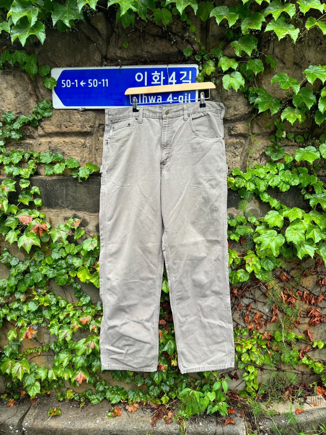 칼하트 b159 빈티지 카펜터 싱글니 페이딩 워크 팬츠 36/34 상품이미지1