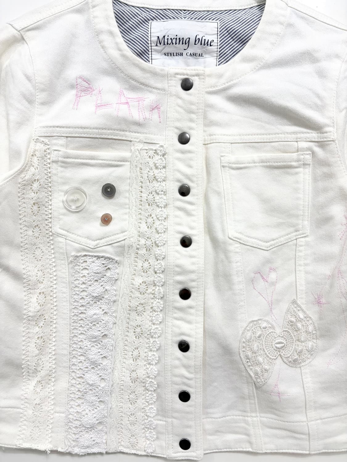 Handmarked White Denim Jacket 상품이미지5