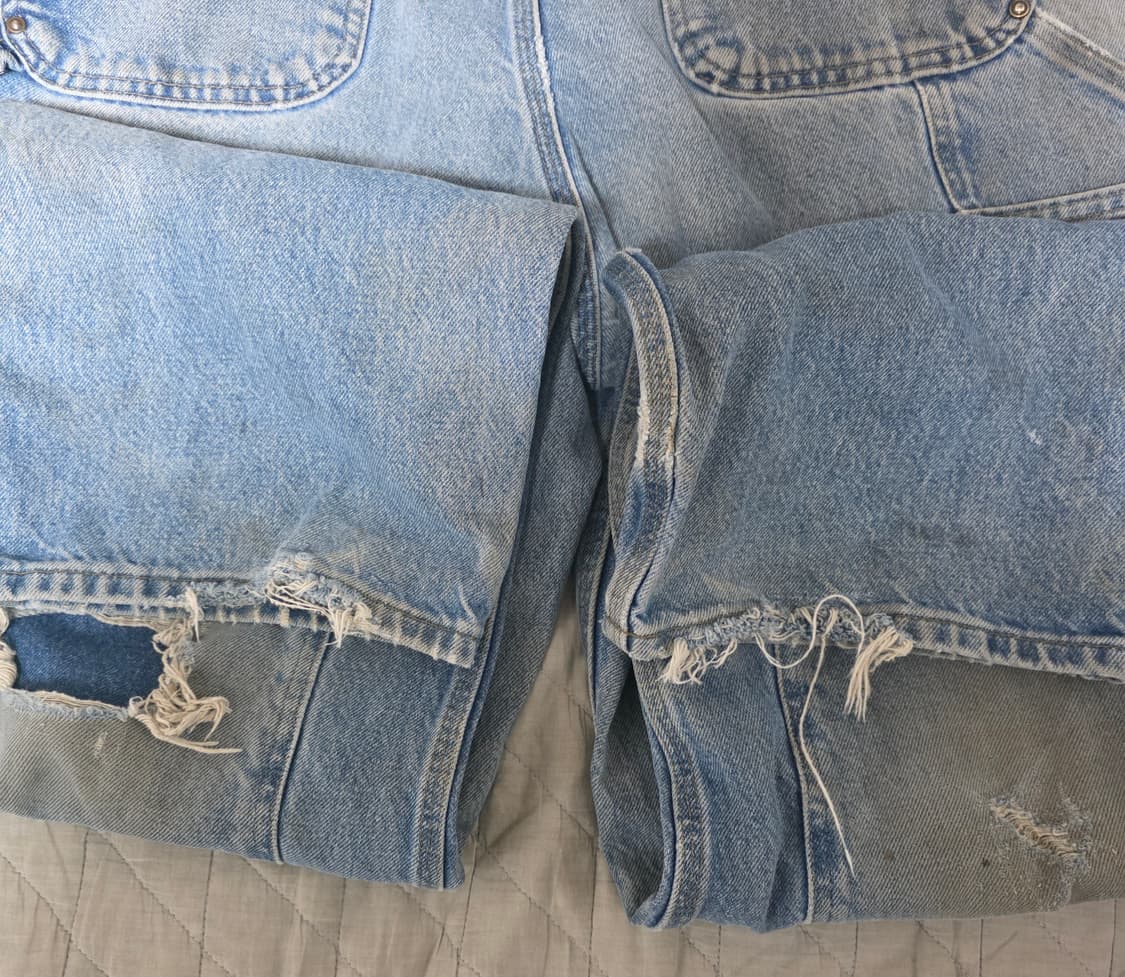 [34X32] 빈티지 칼하트 더블니 B73 DST 데님팬츠 헬 트래쉬드 상품이미지10