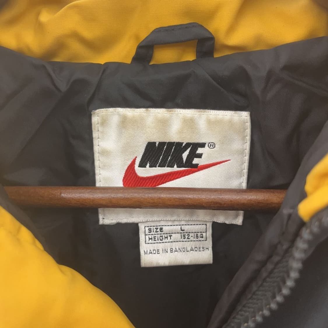 나이키 올드스쿨 레트로 옐로우 후드 패딩 점퍼 L C08681 상품이미지5