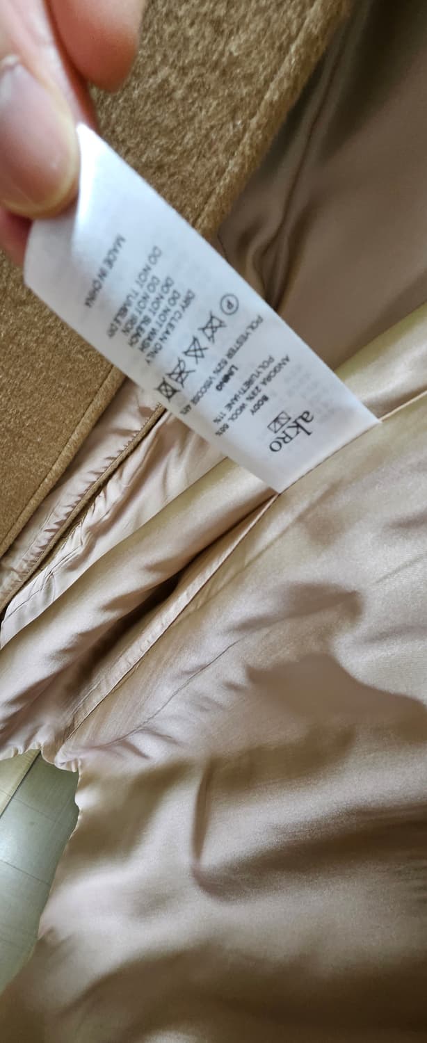 새상품 # akro 아크로 여성용 알파카 카멜 후드 롱코트 상품이미지10