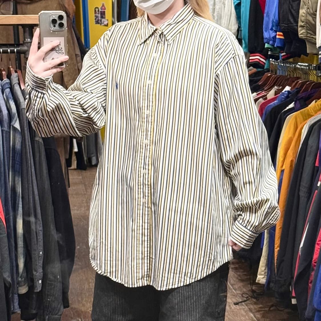 [HI] 폴로 랄프로렌 긴팔셔츠 스트라이프 옐로우블루 상품이미지4