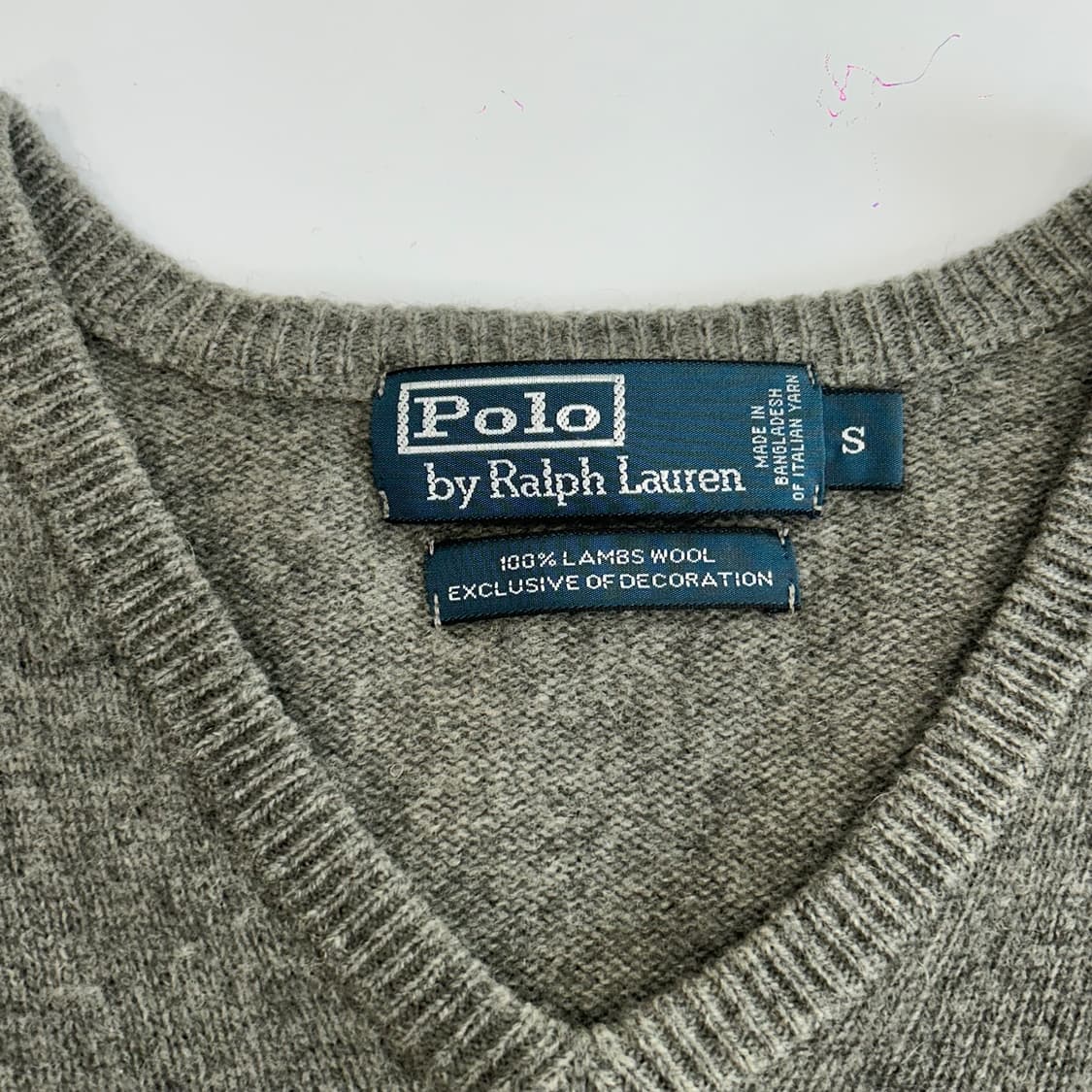Polo 폴로 버건디포니 그레이 브이넥 니트 상품이미지5