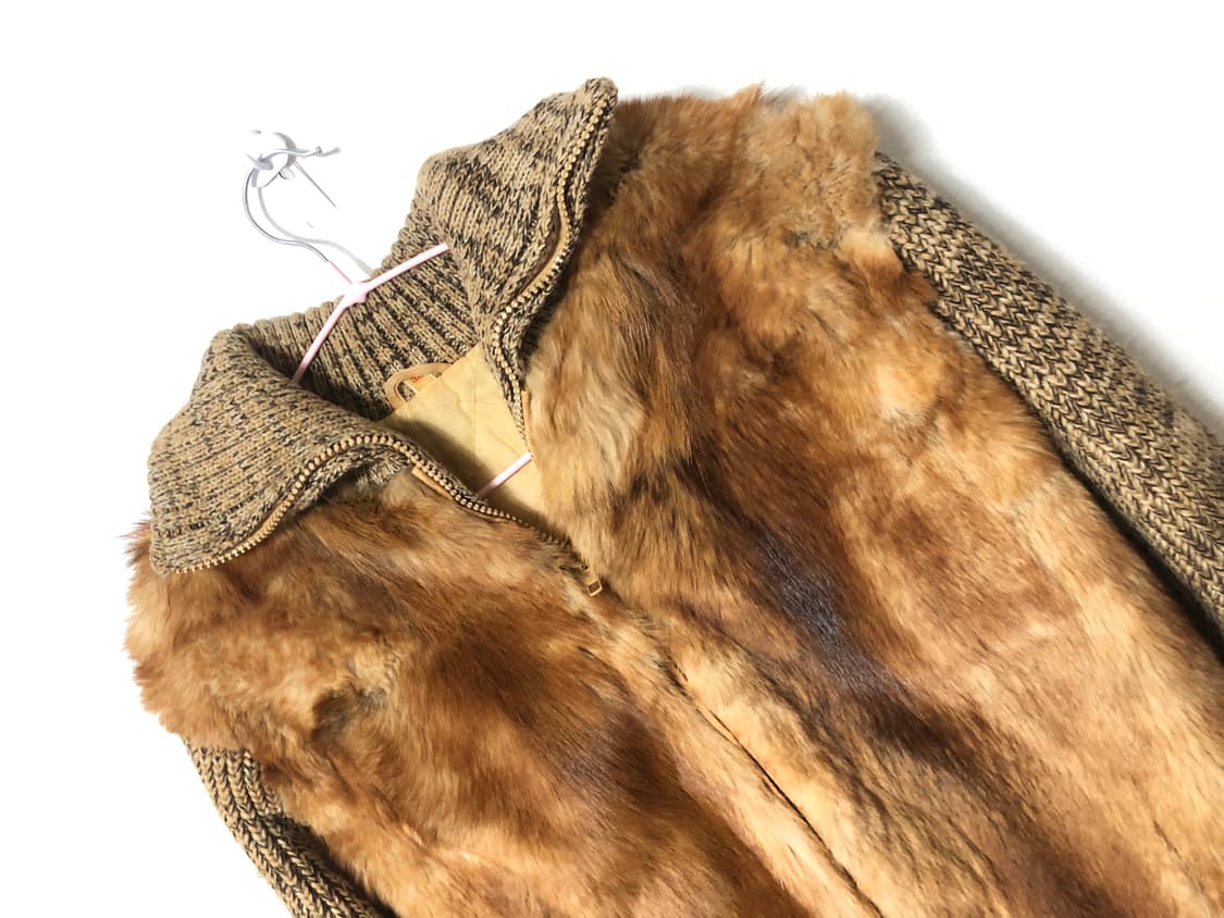 Brown Fur Detail Kintted Zip-up  상품이미지3