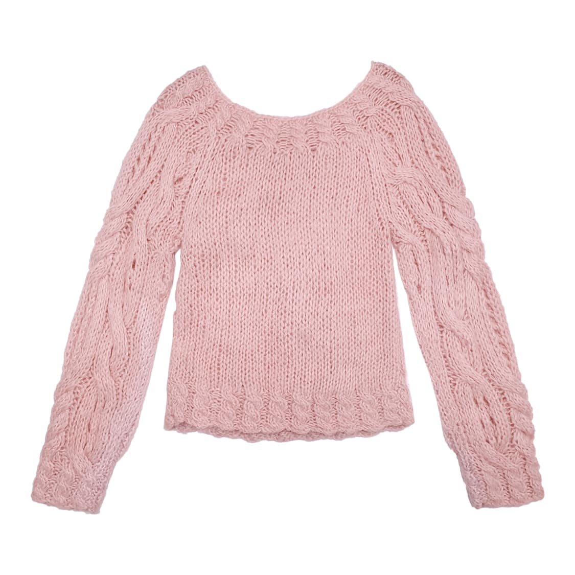 로제트 코사지 니트 스웨터 핑크 상품이미지3