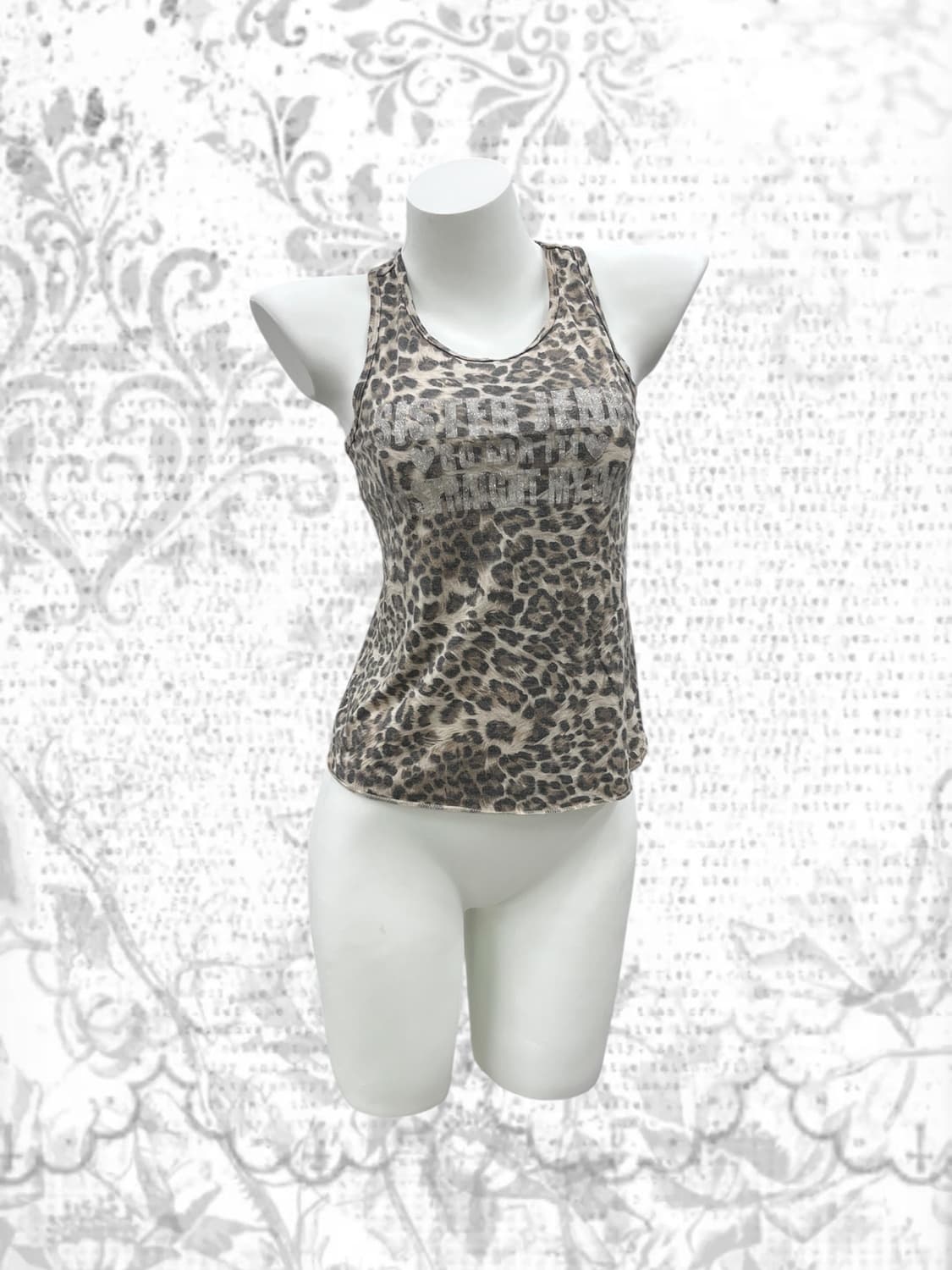 glitter printing leopard top 상품이미지2