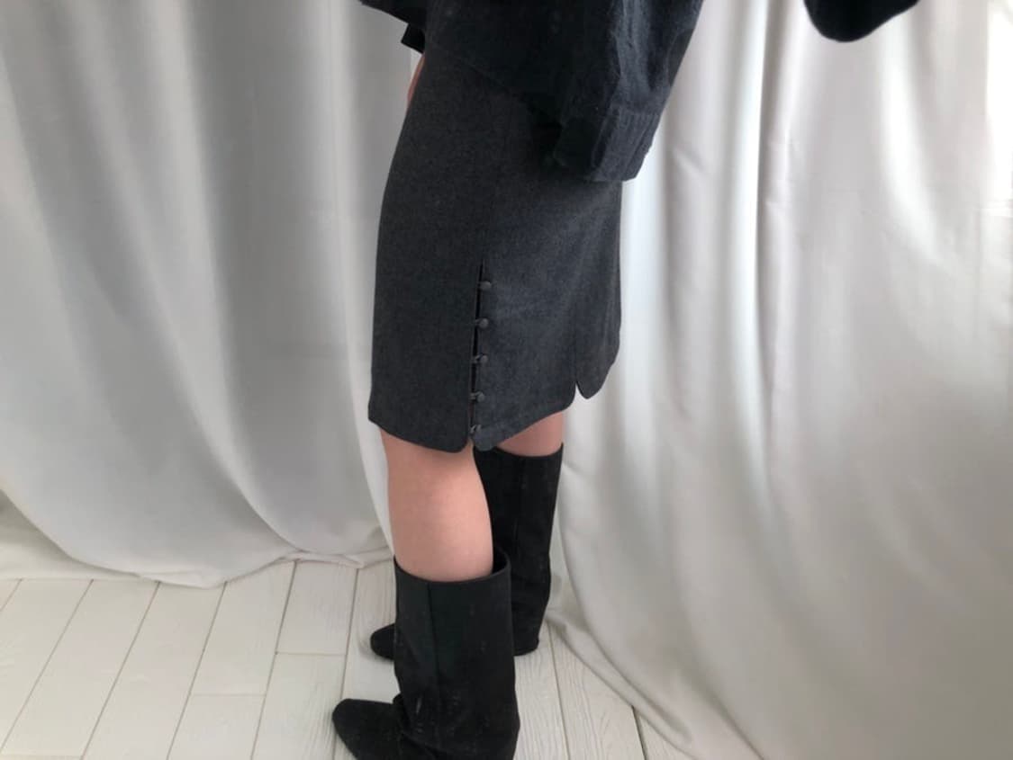 837. side bean button midi SK 상품이미지4