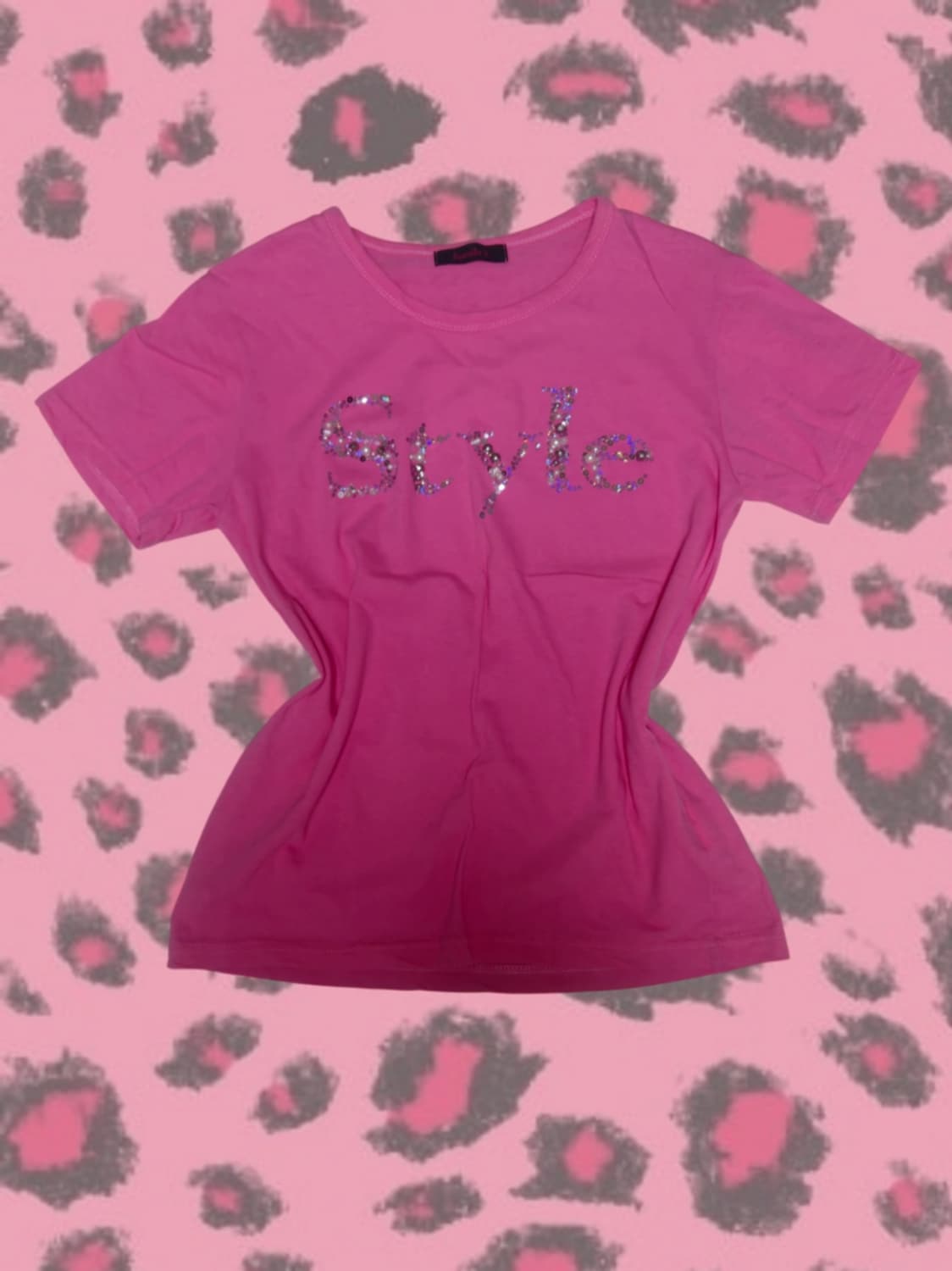 Banila b 핫핑크 진주 갸루 티셔츠 상품이미지1