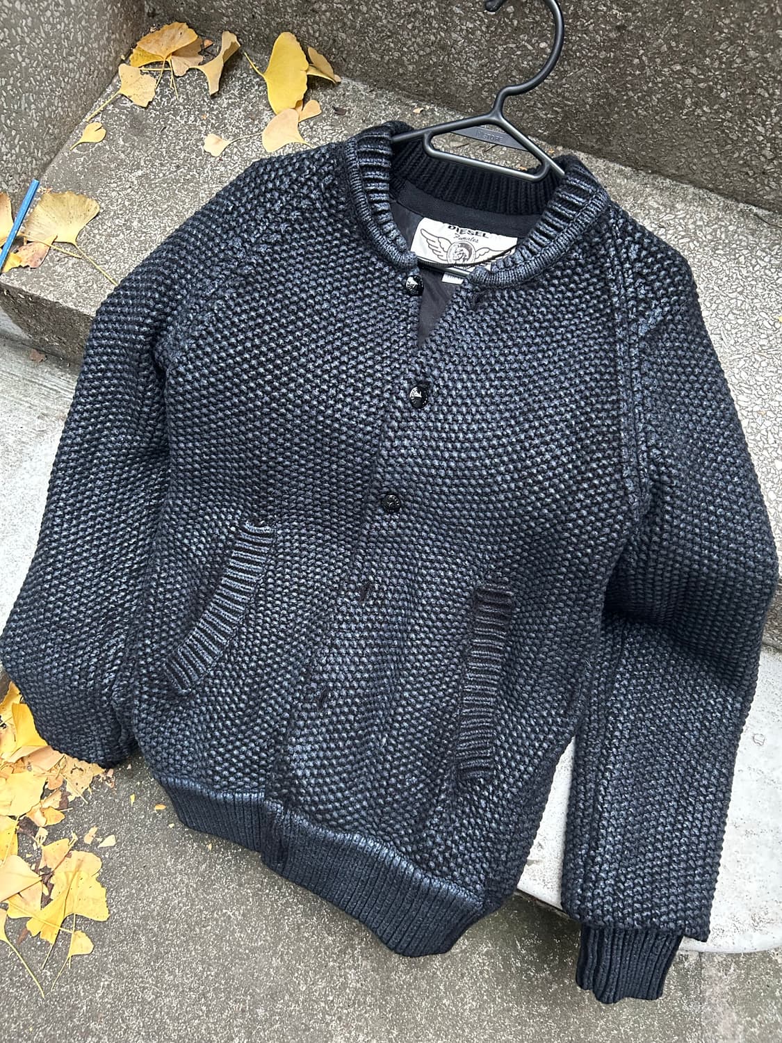 2000s 디젤 네이비 니트집업 상품이미지2