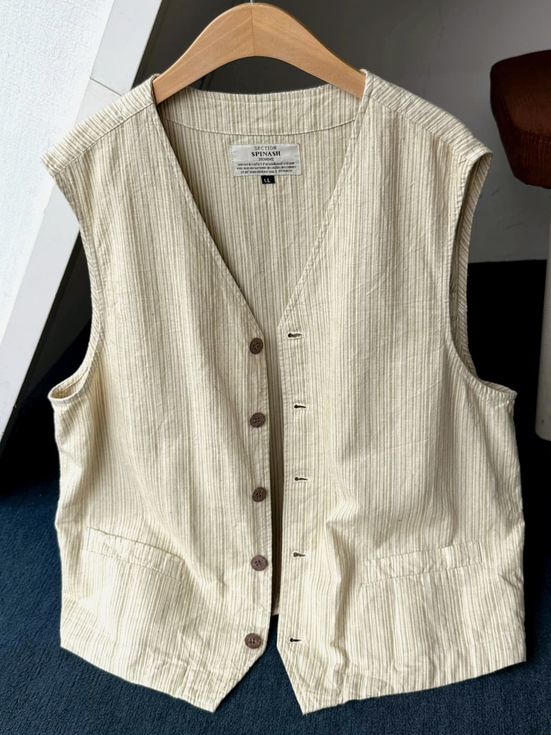 Linen cotton patterned design vest 상품이미지2