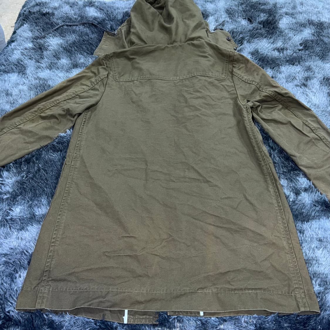 투티/ 0091 프리즘웍스 후드 더플 트랜치 코트 떡볶이 카키 상품이미지7