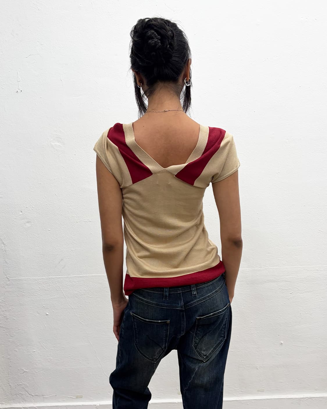 빈티지 드레이프 패널 탑 상품이미지2