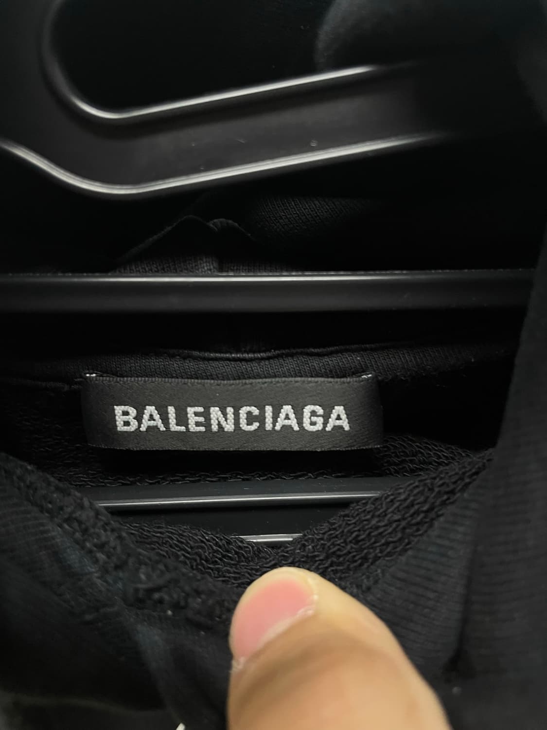 발렌시아가 BB 로고 모드 후드 티셔츠 블랙 [S] 상품이미지4