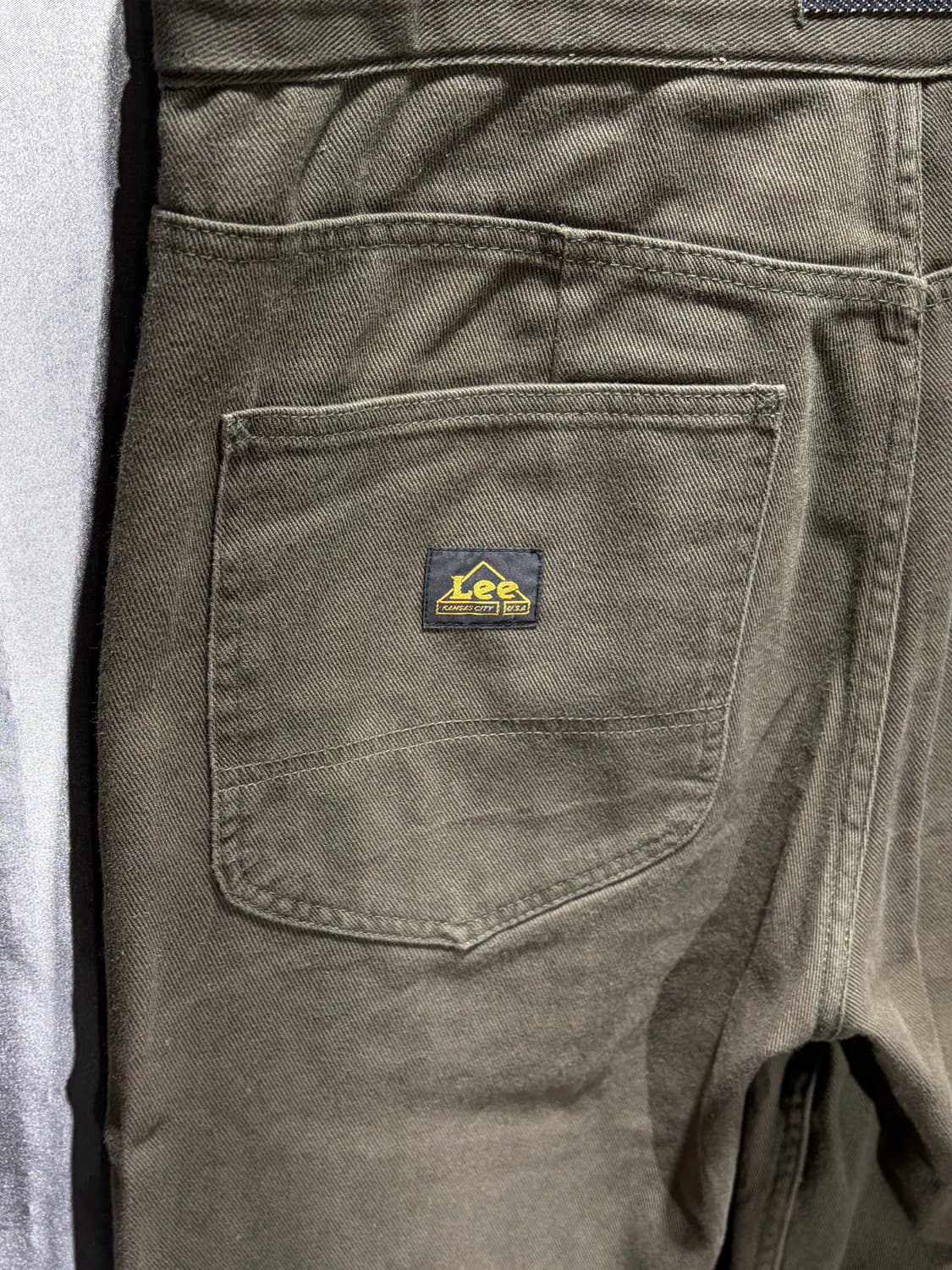36in Lee 리 USA 벨티드 퍼티그 절개 카키 코튼팬츠 상품이미지6
