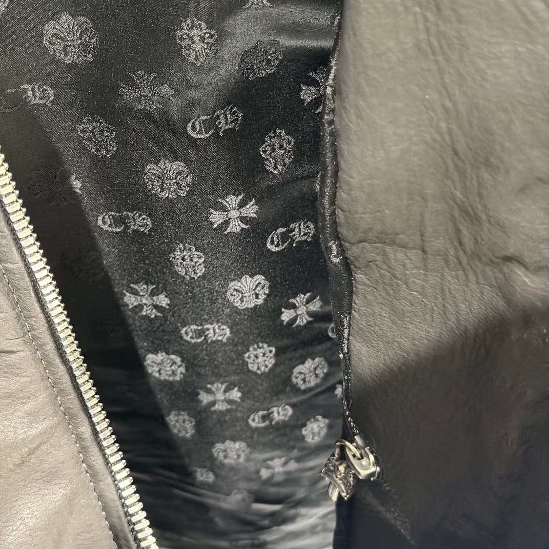 (A+/M) / 크롬하츠 블랙 실버 대거 레더 가죽 자켓 블랙 상품이미지6