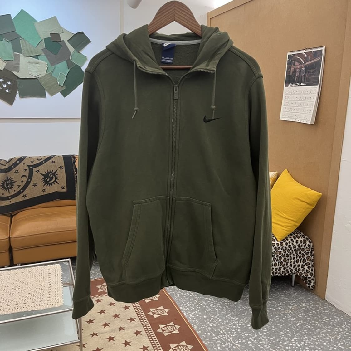 나이키 빈티지 캐주얼 딥말차카키 기모 후드집업 XXL C09830 상품이미지3