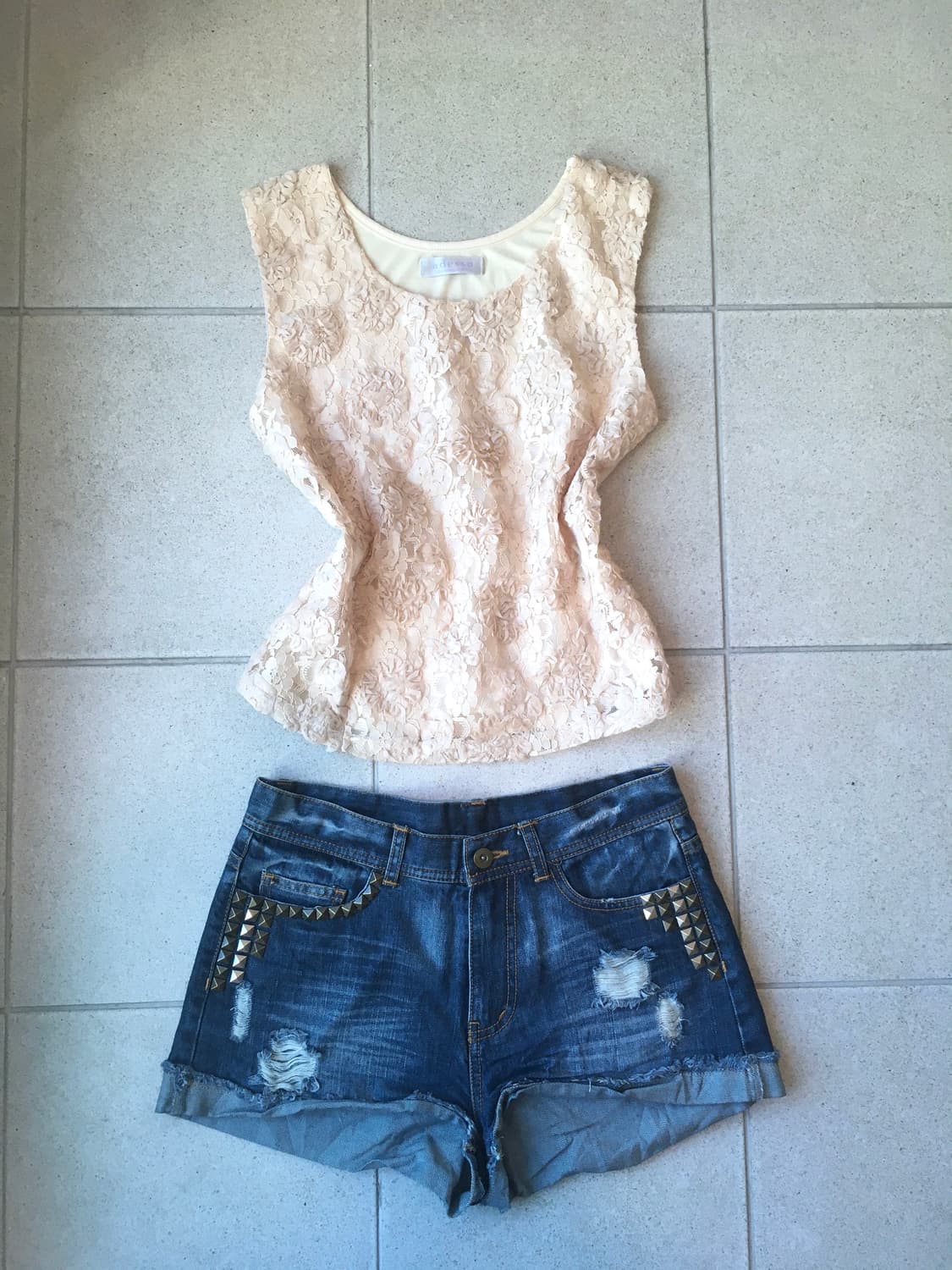 jpn vintage beige lace flower blouse 상품이미지3