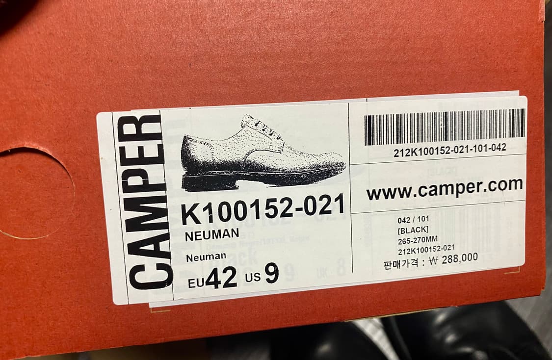 캠퍼 nueman 더비슈즈 42 270 상품이미지4