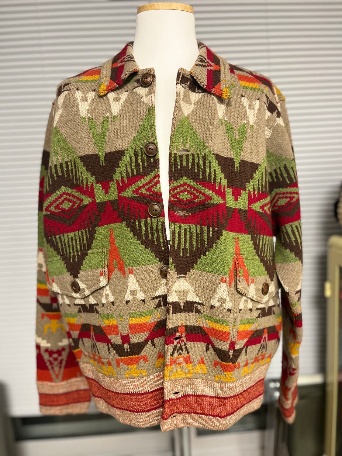 RRL 더블알엘 캐시미어 믹스드 네이티브 울 니트 자켓 XL 상품이미지5