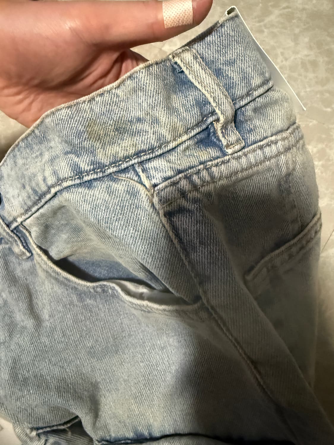 40사이즈 자라 유틸리티 포켓 진 워시드 블루 상품이미지4