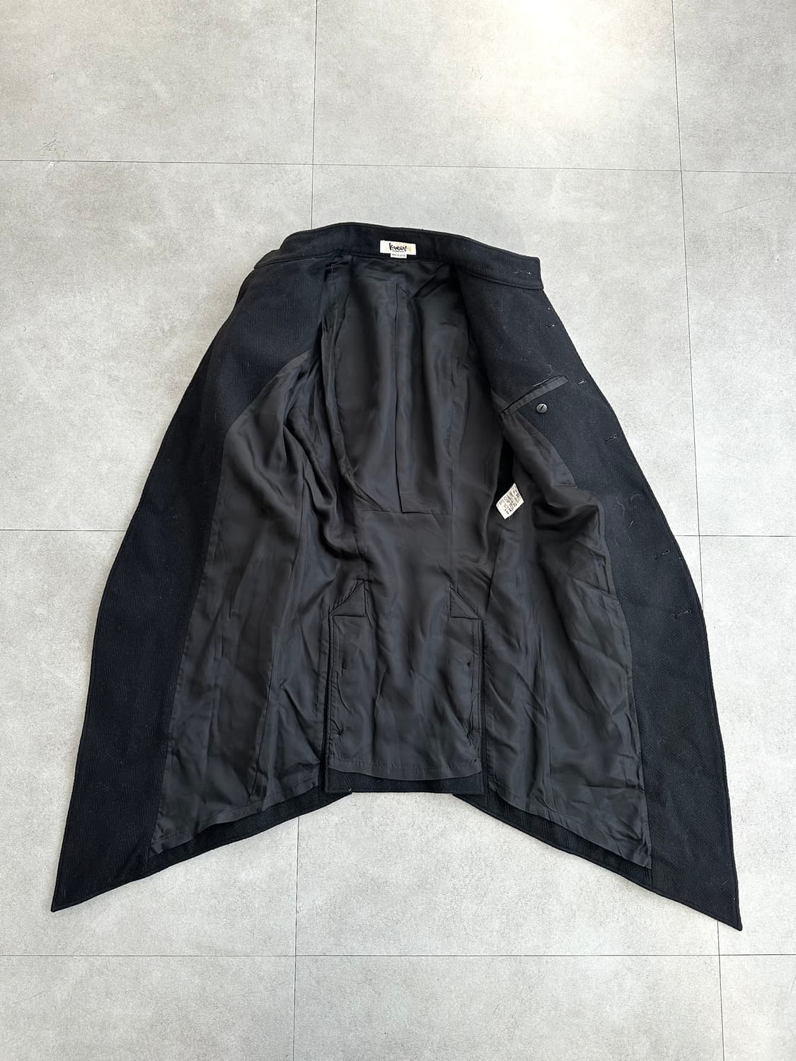 90s 칸사이 야마모토 메탈 오브제 울 코트 상품이미지4