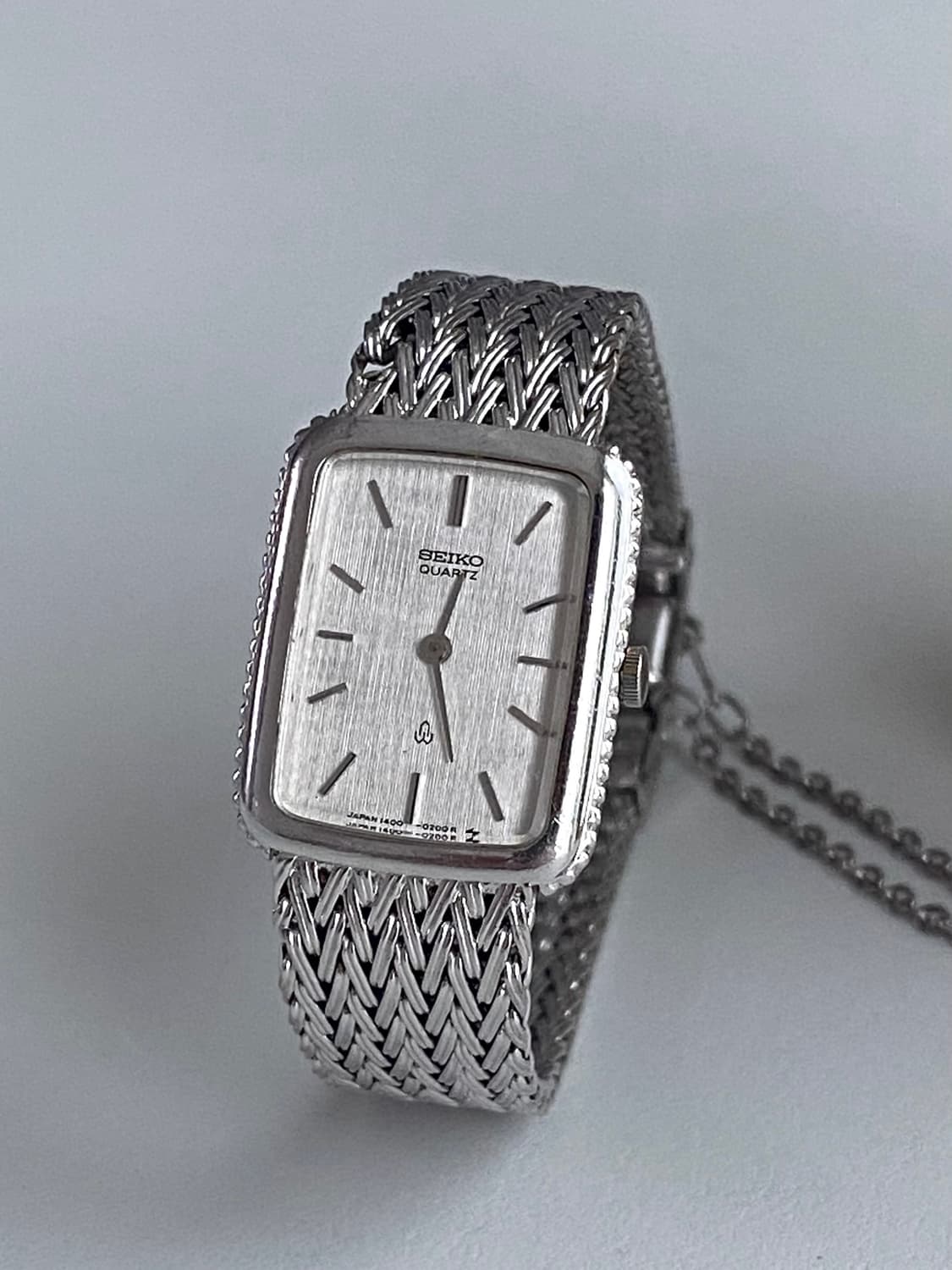 Seiko 세이코 스퀘어 실버 체인 쿼츠 레이디스 상품이미지1