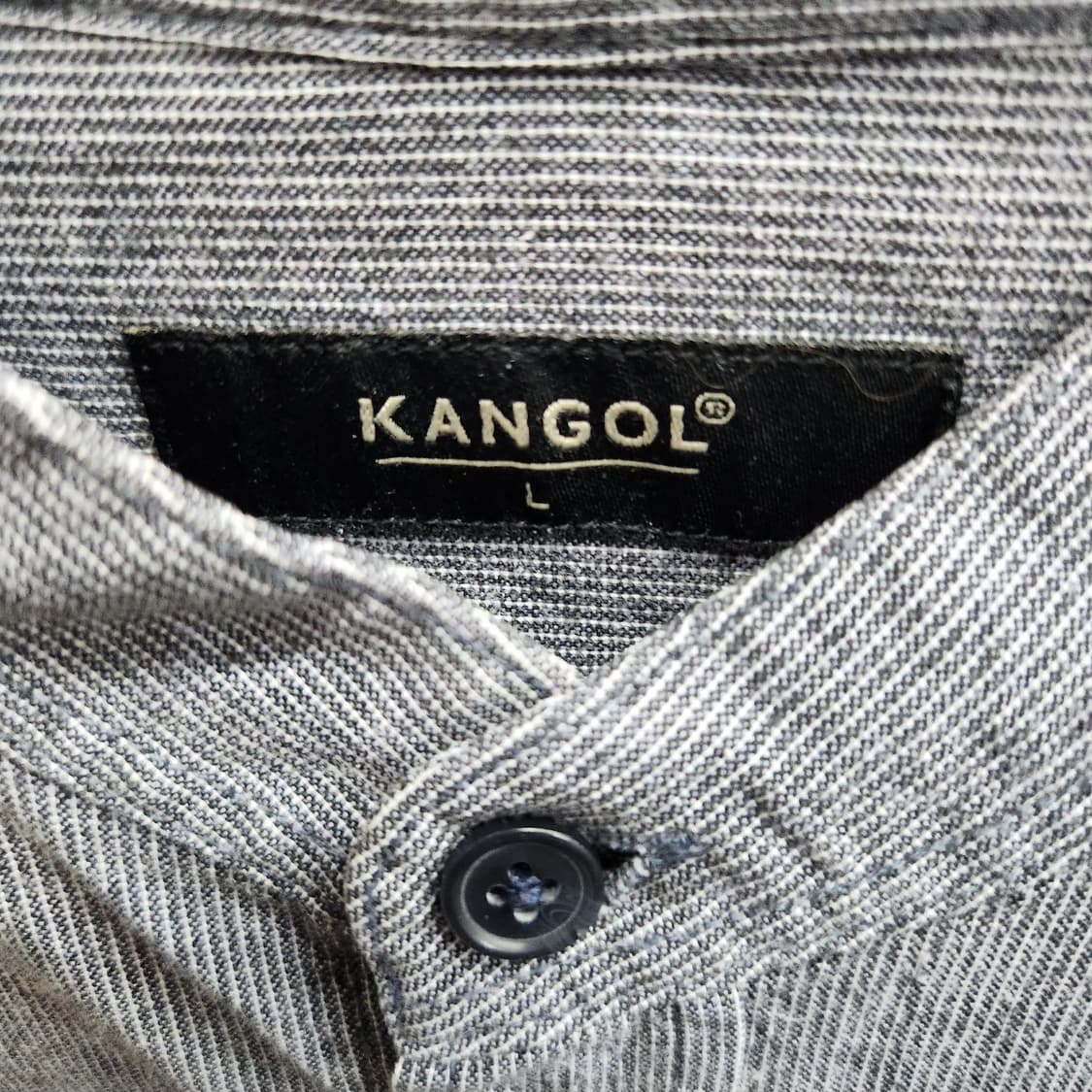 캉골 로고 원포켓 스트라이프 헨리넥 셔츠 L(L) 상품이미지5