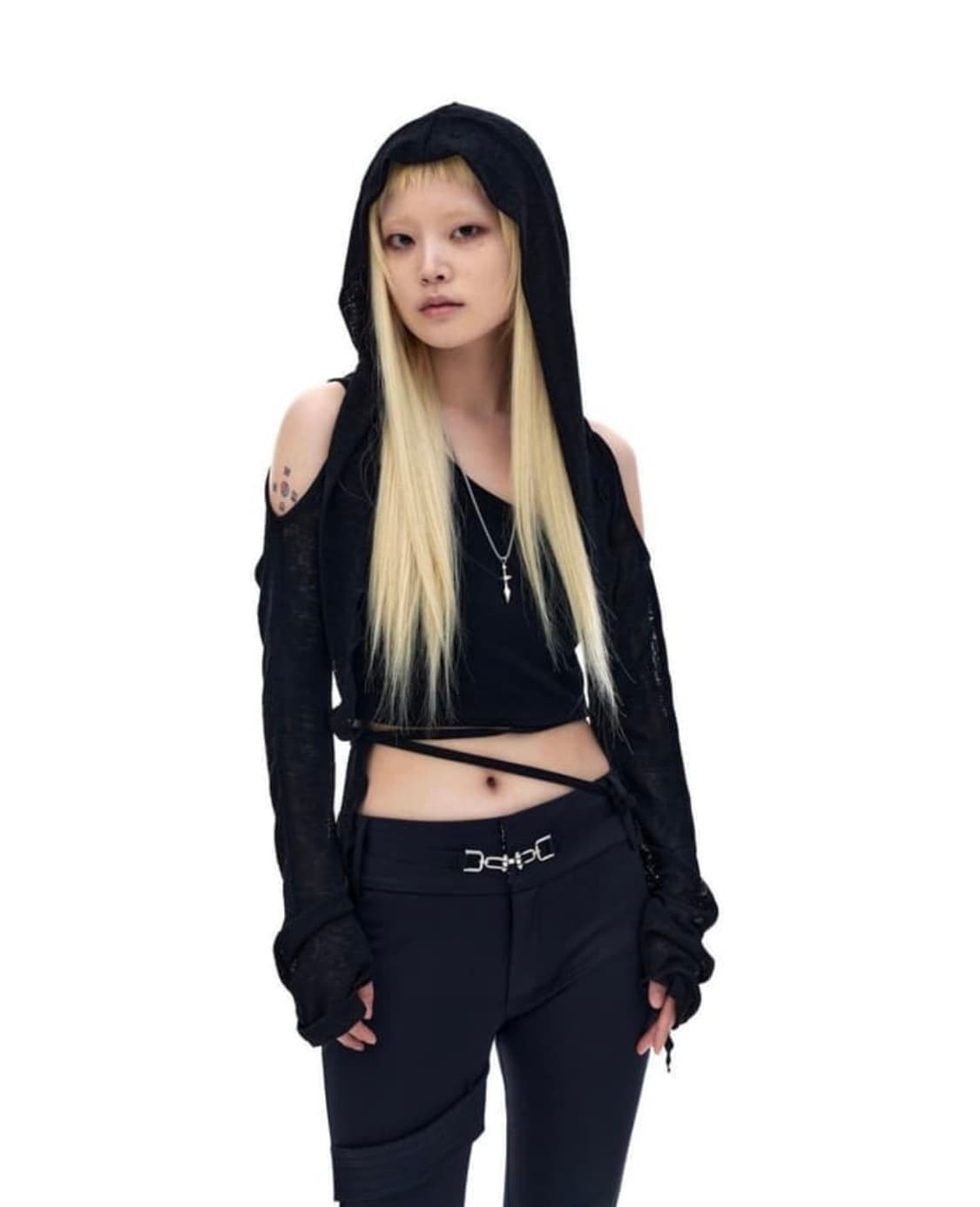 디퍼런트이즈오케이 디오케 k.od 디퍼런티스 니트 후디 볼레로 상품이미지1