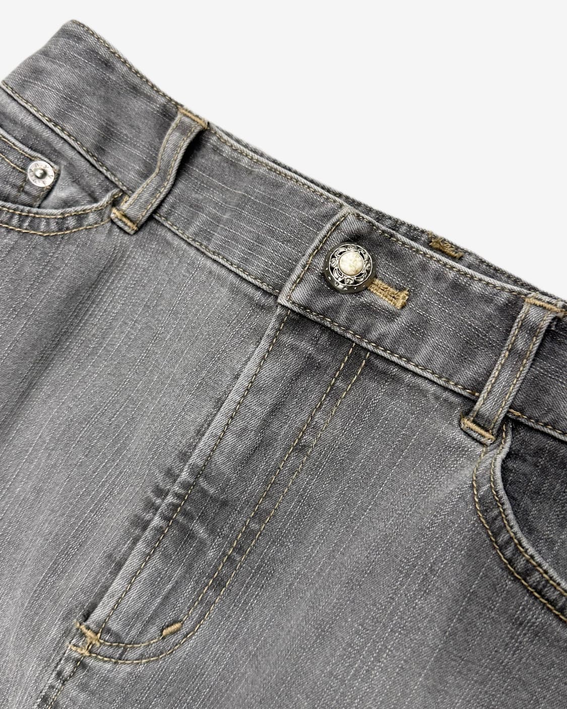 gem button grey denim skirt 상품이미지2