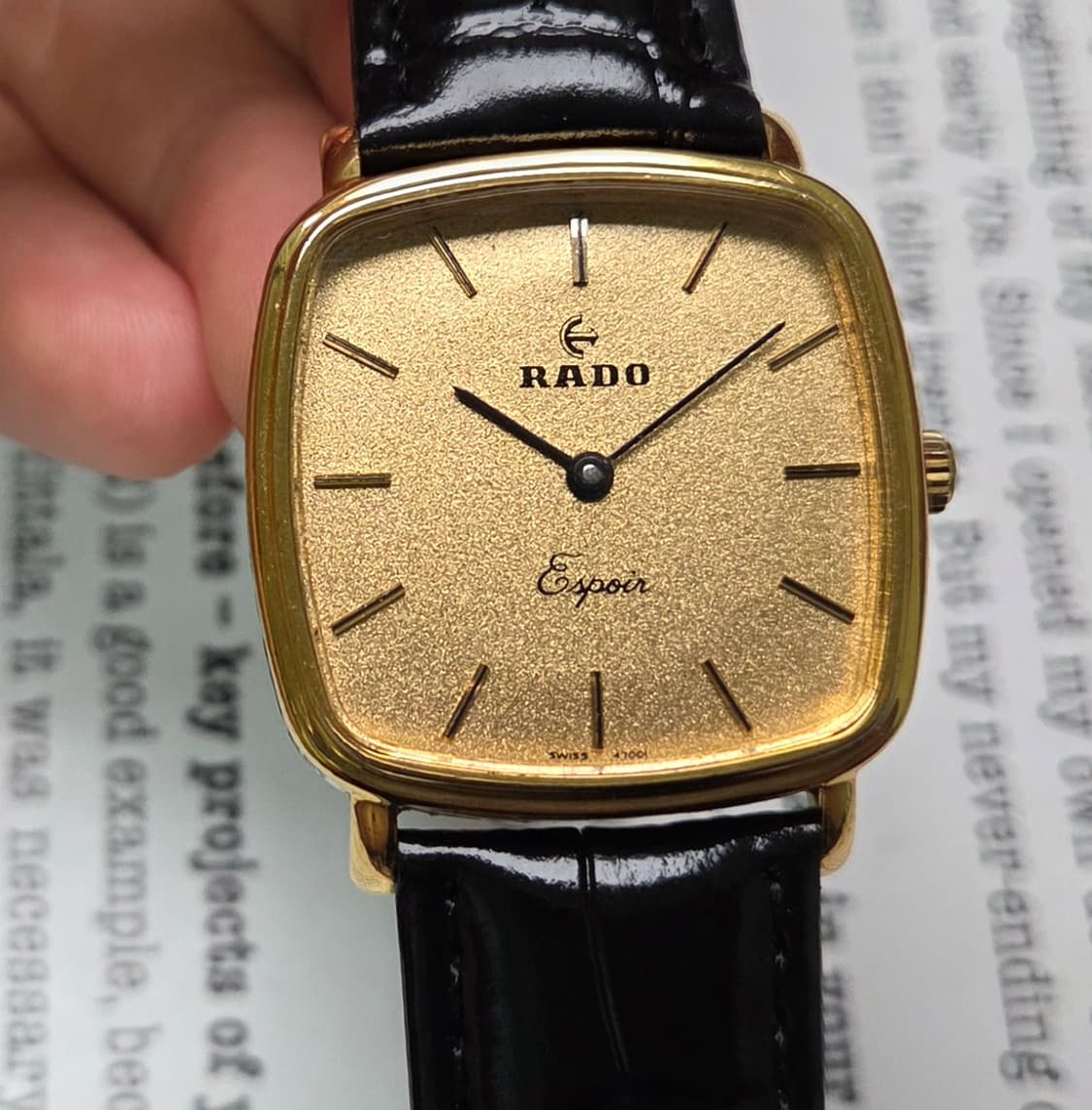 빈티지 라도 에스쁘와(Espoir) 사각탱크 금바리판 수동 메커니컬 
 상품이미지1