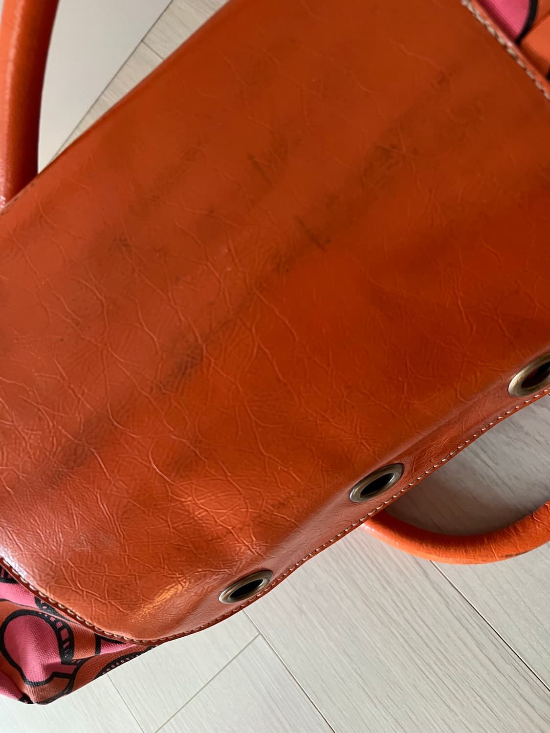 코치 핑크 오렌지색 시그니처 팝아트 캔버스 상품이미지8