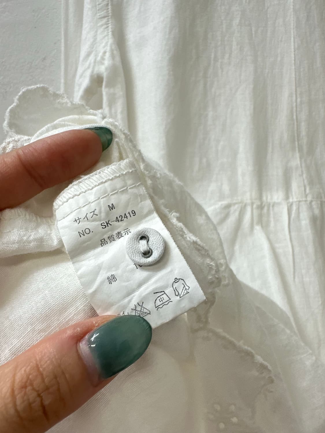 일본빈티지 홍콩블라우스 둥근카라 핀턱 화이트 코튼 핀턱 블라우스 상품이미지6