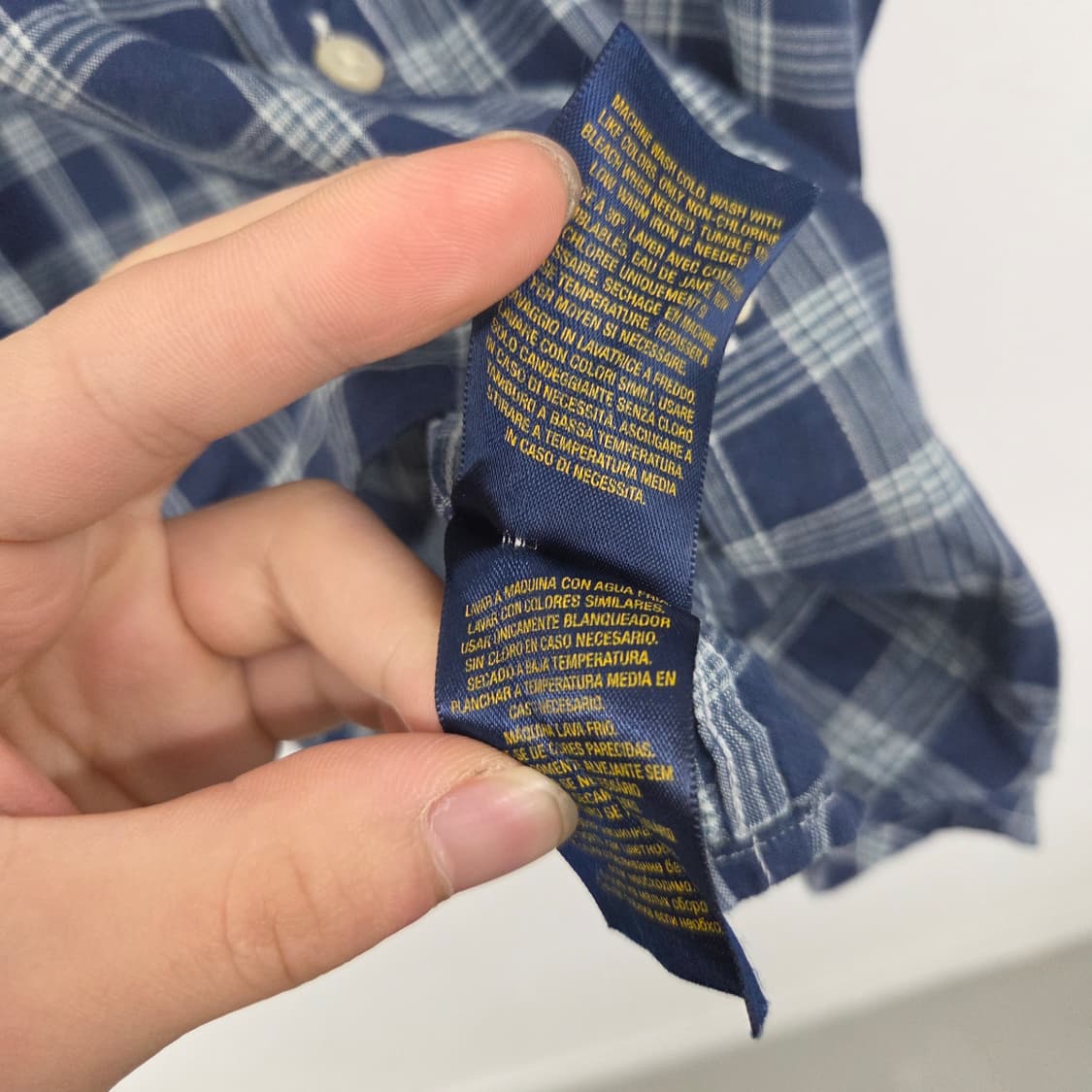 폴로 랄프로렌 체크 반팔 셔츠 네이비 여L 상품이미지5