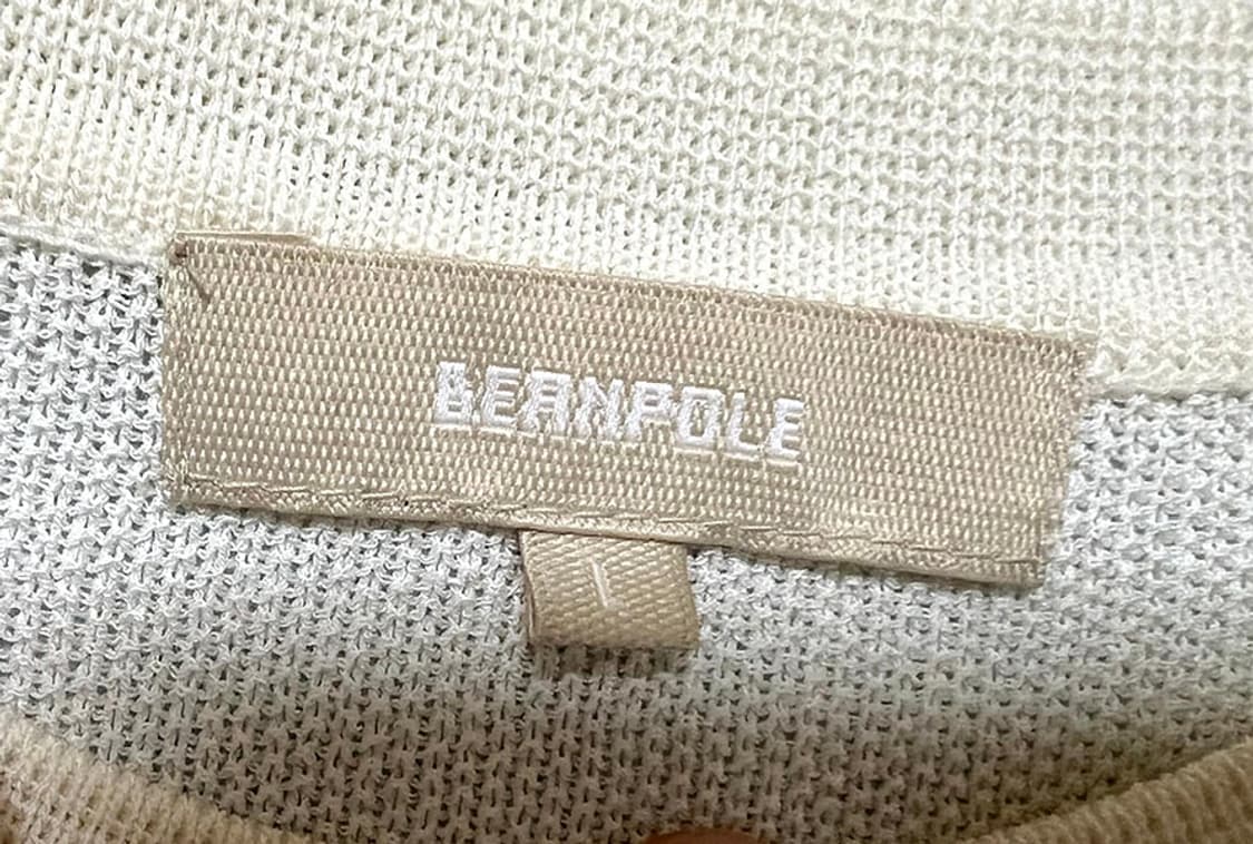 빈폴 아이보리 코튼블렌드 블록 남자 패턴니트 반팔티셔츠 새상품 L 100 상품이미지3