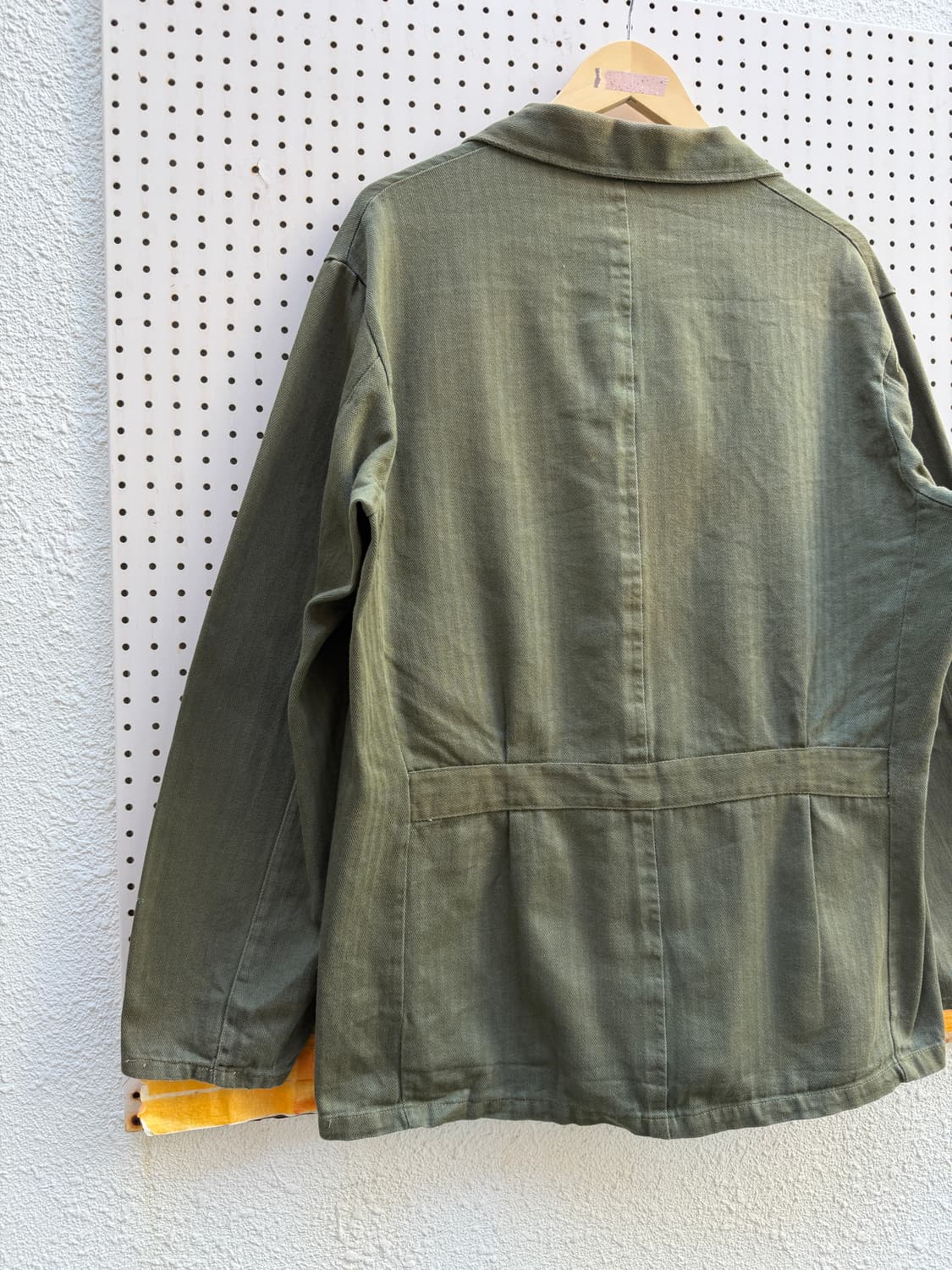 1970s EUROPEAN OLIVE HBT 올리브 헤링본 프렌치워크자켓 상품이미지7