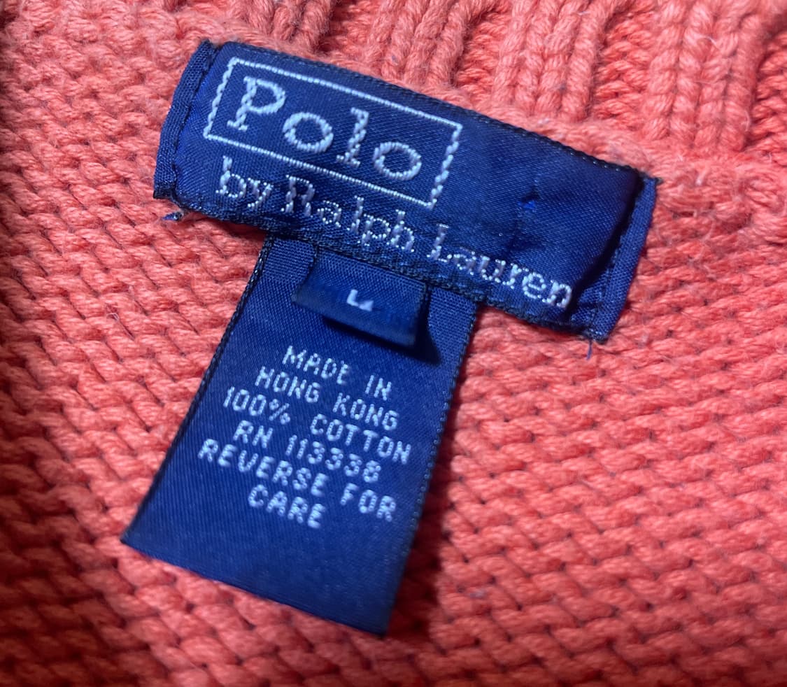 폴로 랄프로렌 코랄 코튼 니트 스웨터 오렌지 L 상품이미지3