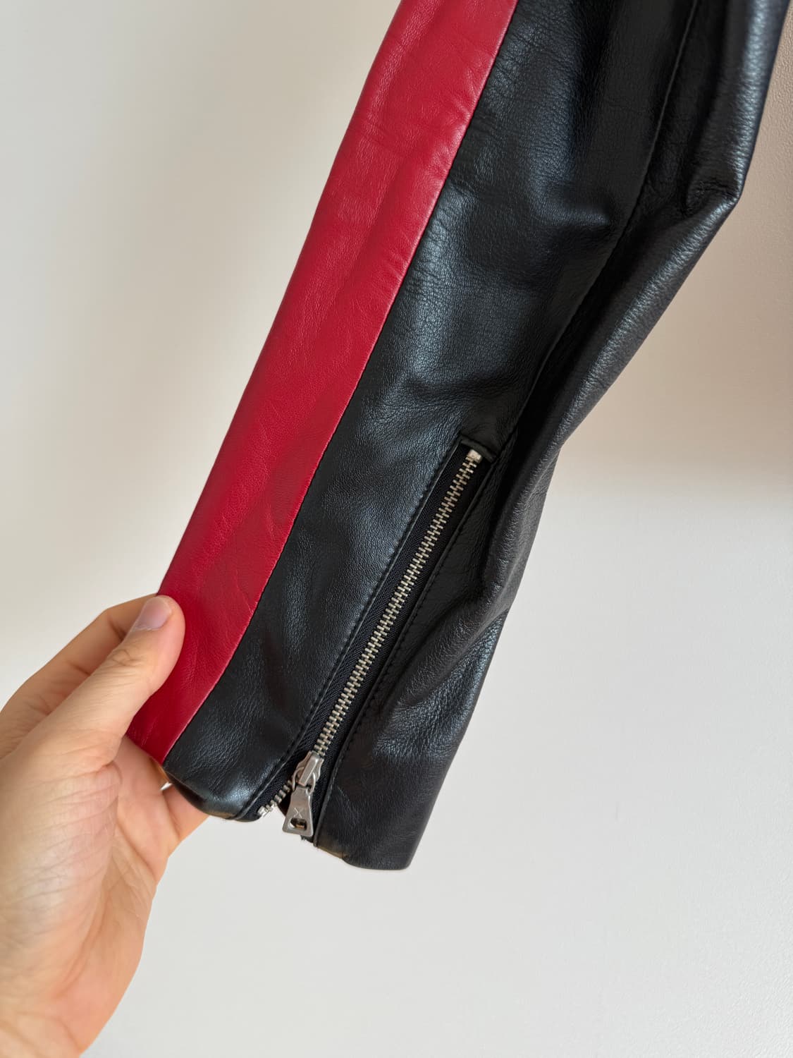 Pre owned 레더 레이싱 자켓(얼룩 확인) 상품이미지5