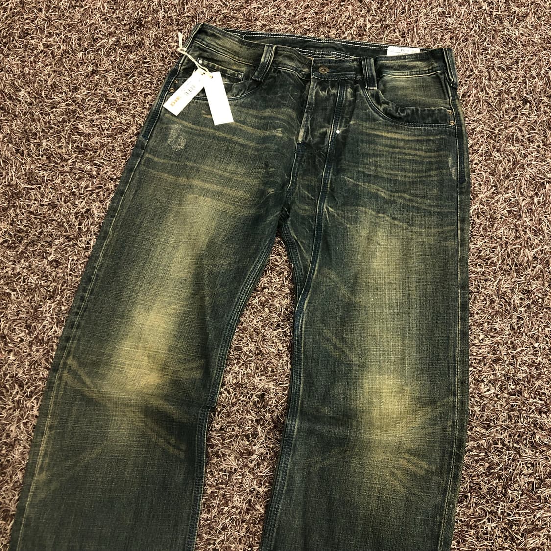 데드스탁 디젤 TIMMEN 워시드 카우레더 포켓 워싱 데님 팬츠 상품이미지4