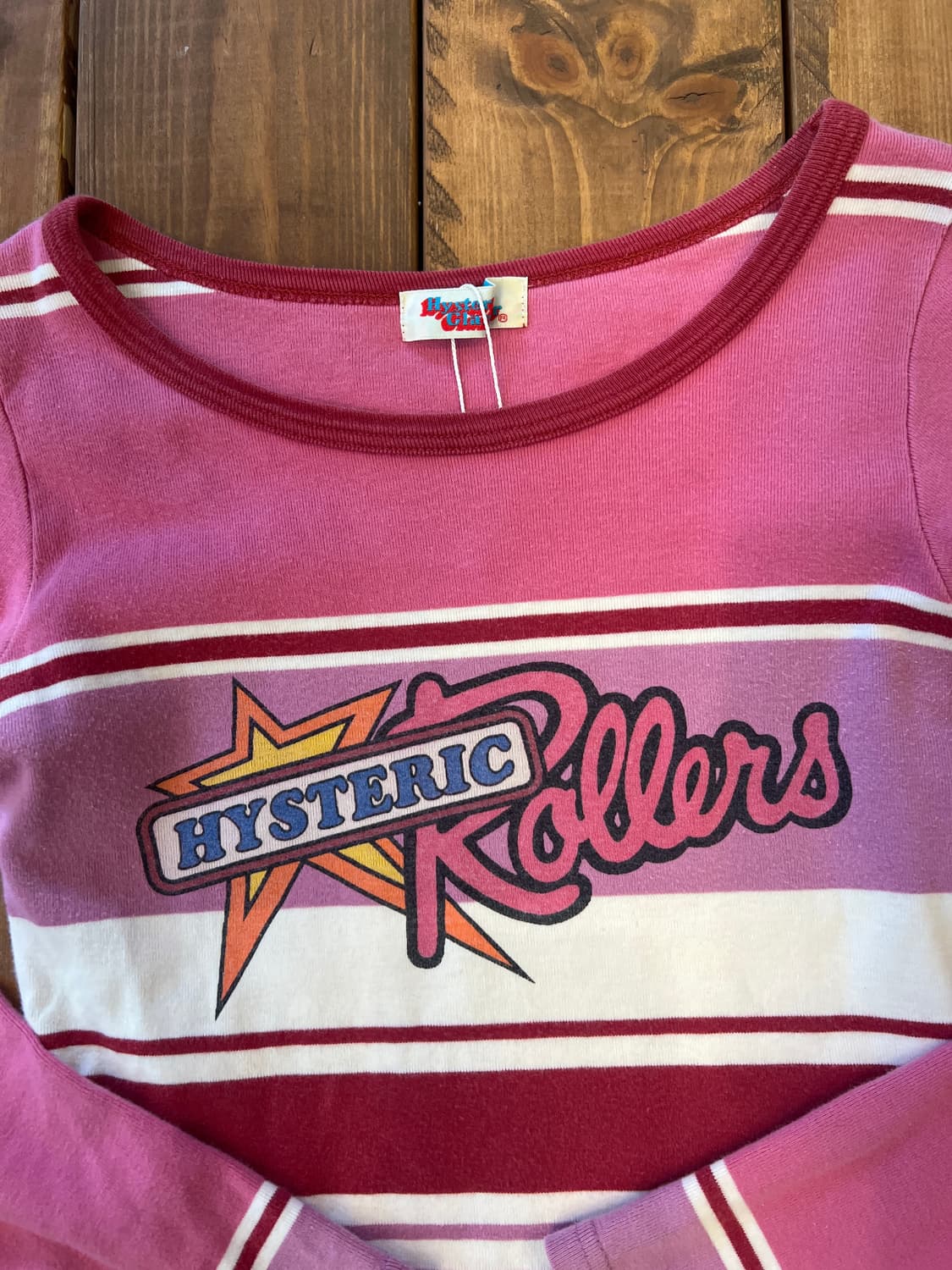 히스테릭글래머 빅로고 핑크 스트라이프 롱슬리브 상품이미지7