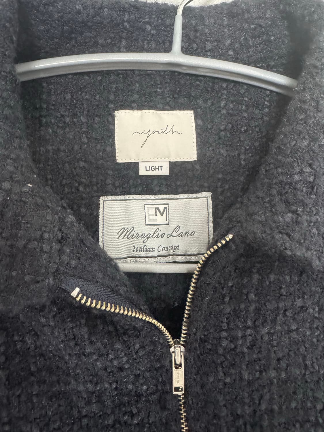 youth 유스 트위드 하프 집업 니트 m사이즈 비헤비어 바스통 드레익스 상품이미지5