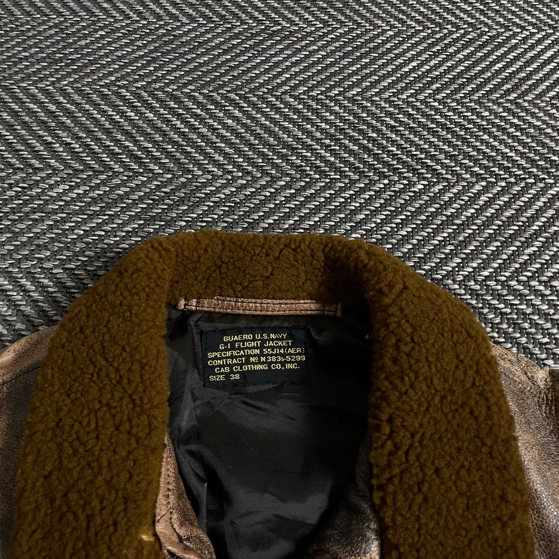 U.S 오리지날 밀리터리 G-1 플라이트 레더 자켓y 3505 상품이미지7