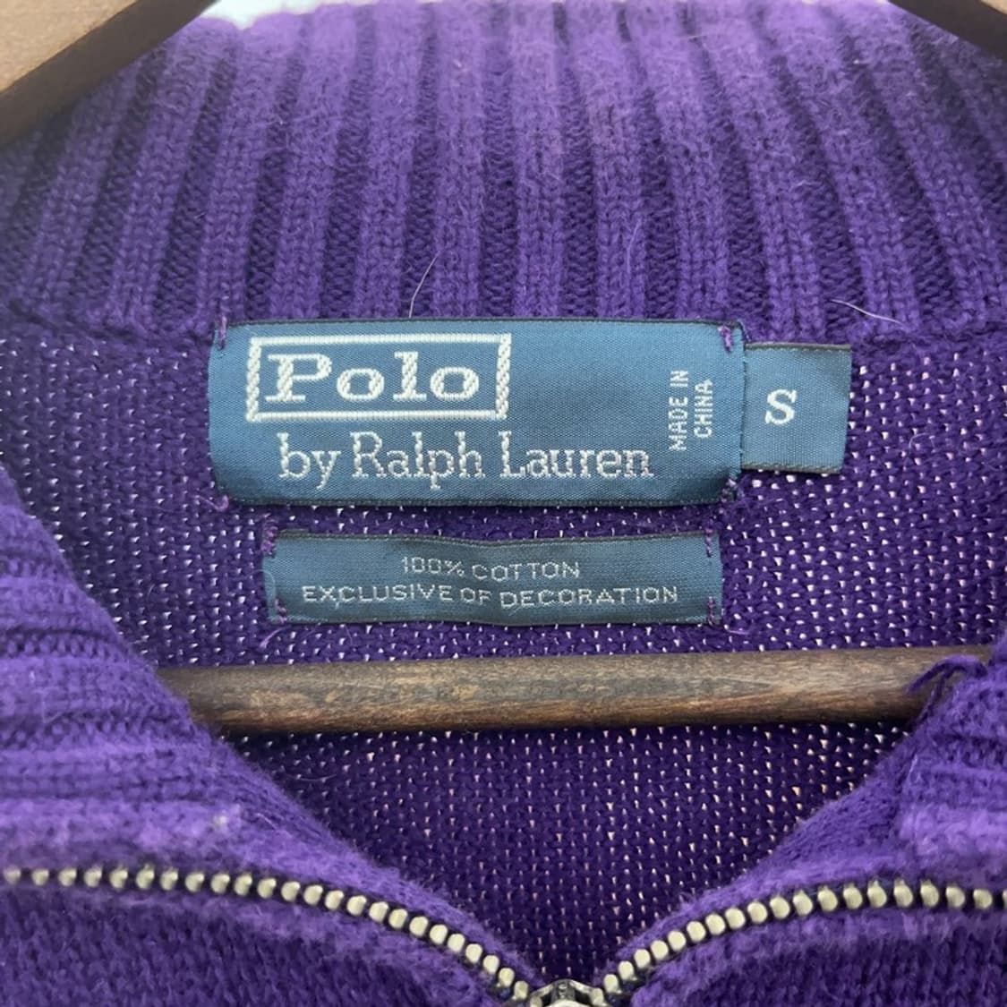 폴로 랄프로렌 그린포니 퍼플 홀리데이 반집업 니트 S C07092 상품이미지5